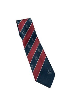Holland America Line OS Mens Red Blue Striped Nautical Crest Tie Vintage Retro